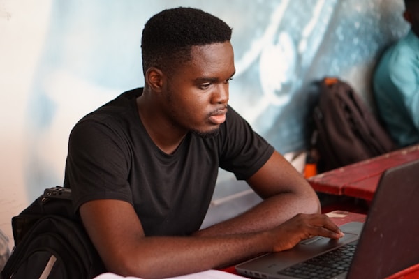 Learner at laptop